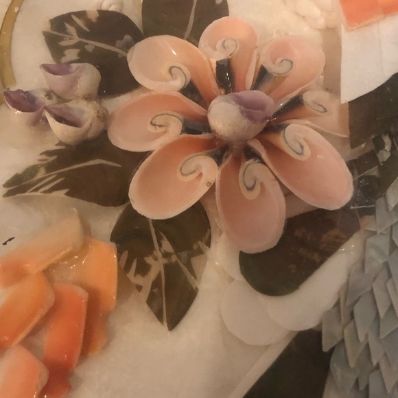 VTG 60s Pair Capiz Shell Art Wall Plaques Original Packaging Made in Philippines - Picture 9 of 15